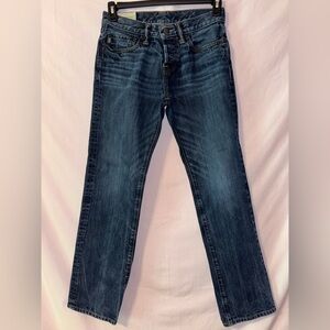 Abercrombie & Fitch Mens Straight Leg Jeans in Deep Blue